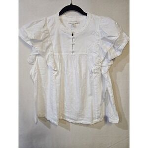 Treasure & Bond Women's Cottage Core Boho White XL Peasant Top